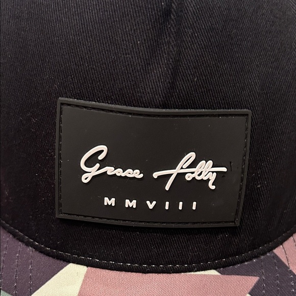 Grace Folly Camo Trucker Hat with Black Patch - Picture 2 of 9